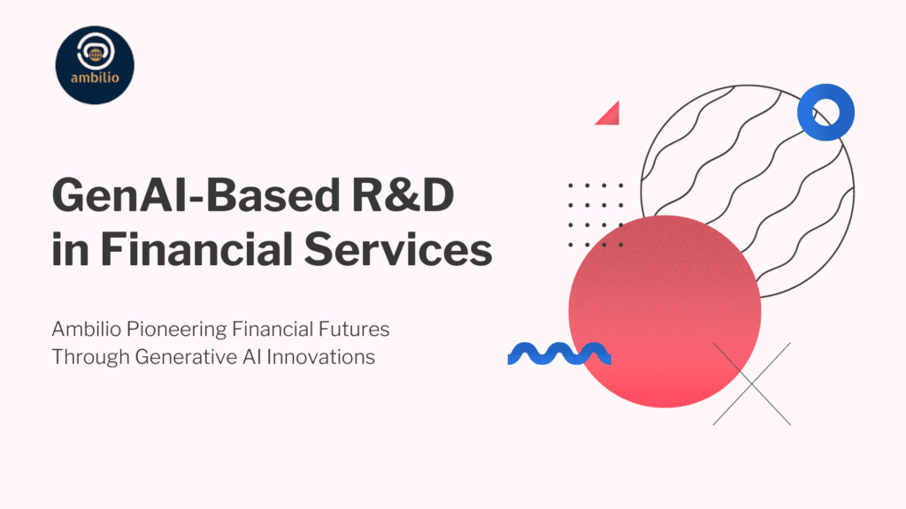 Generative AI Based R&D Opportunities in Financial Services